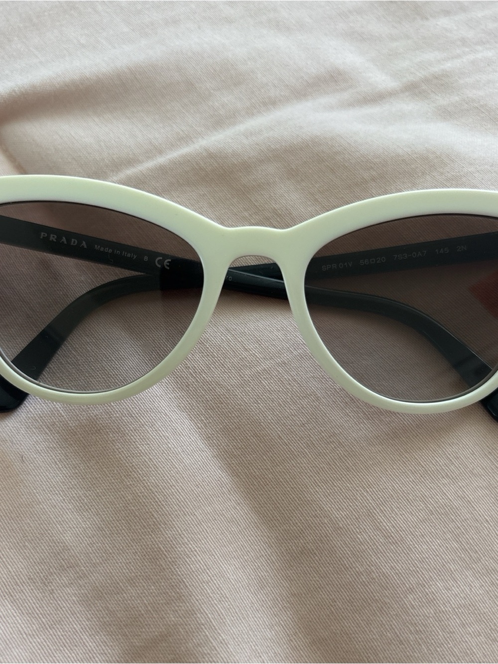 Prada Two-Tone Black and White Cat Eye Sunglasses - Picture 2 of 5
